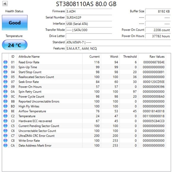 Seagate ST380815AS Barracuda 7200 10 SATA 3.0Gbs 80-GB OEM Hard Drive - Picture 2 of 2